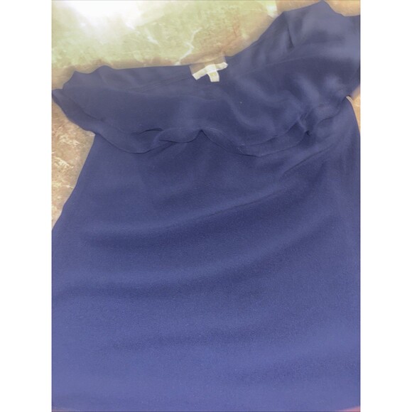 Michael Kors Blouse Blue One Shoulder Size 4 - Picture 1 of 5